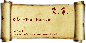 Küffer Herman névjegykártya