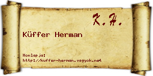 Küffer Herman névjegykártya